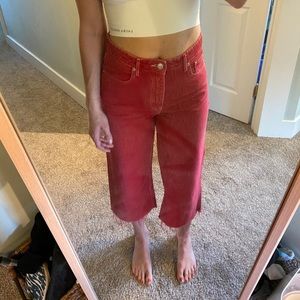 Red Cropped Denim